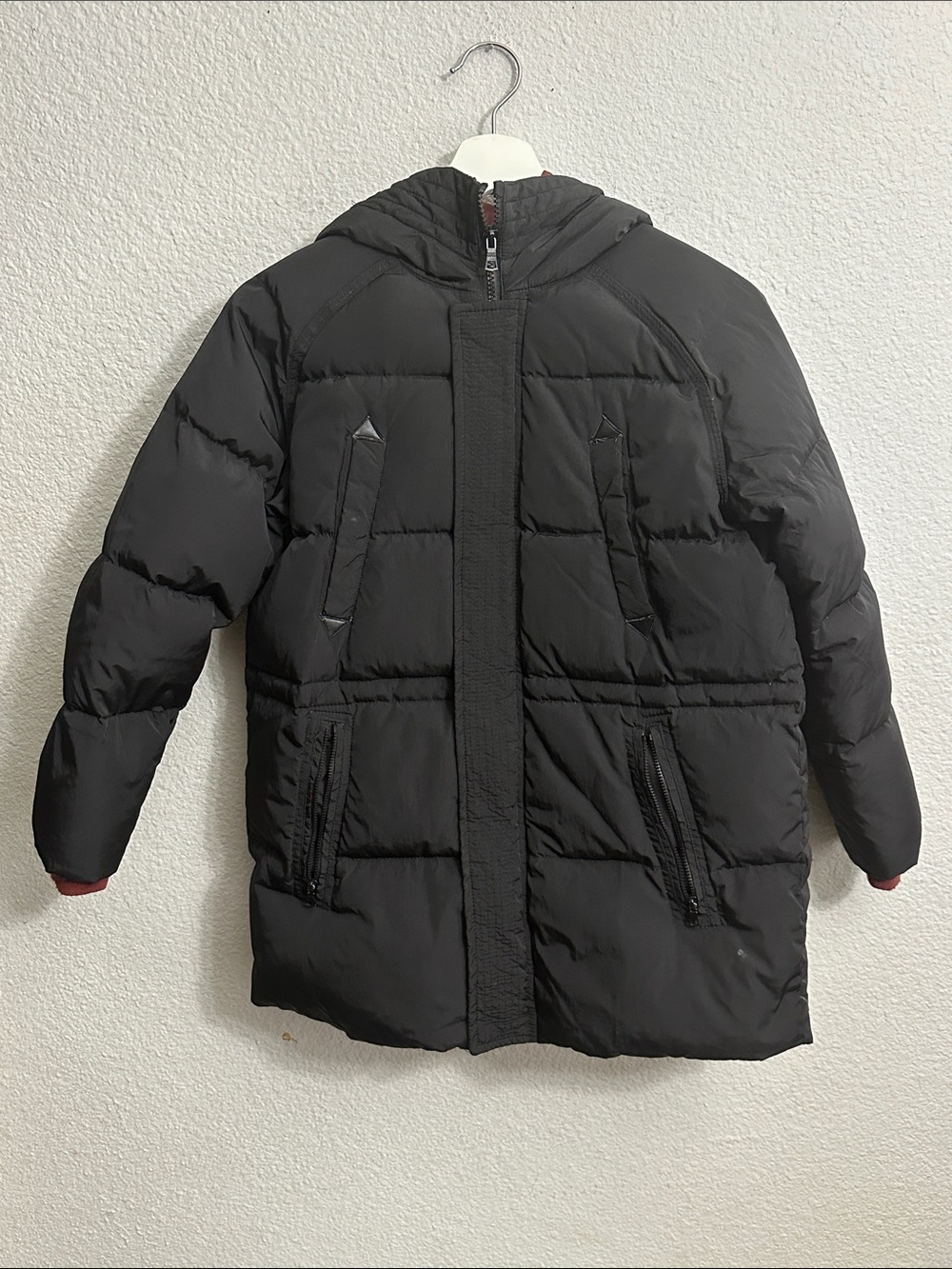 Zara Kids Size 10 Puffer Jacket Black Full Zip Pockets Unisex